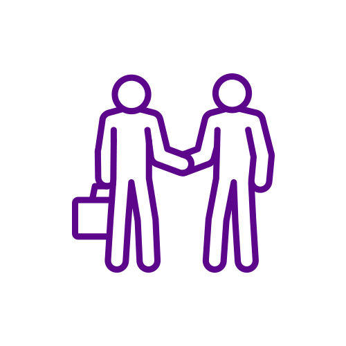 Pictogram of two people shaking hands